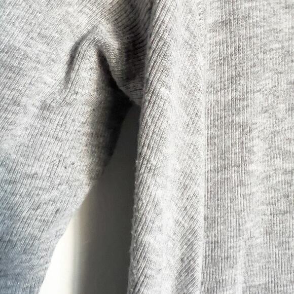 Free People Scoop Swing Tunic Ribbed Grey Long Sleeve Stretch Jersey - Picture 3 of 7